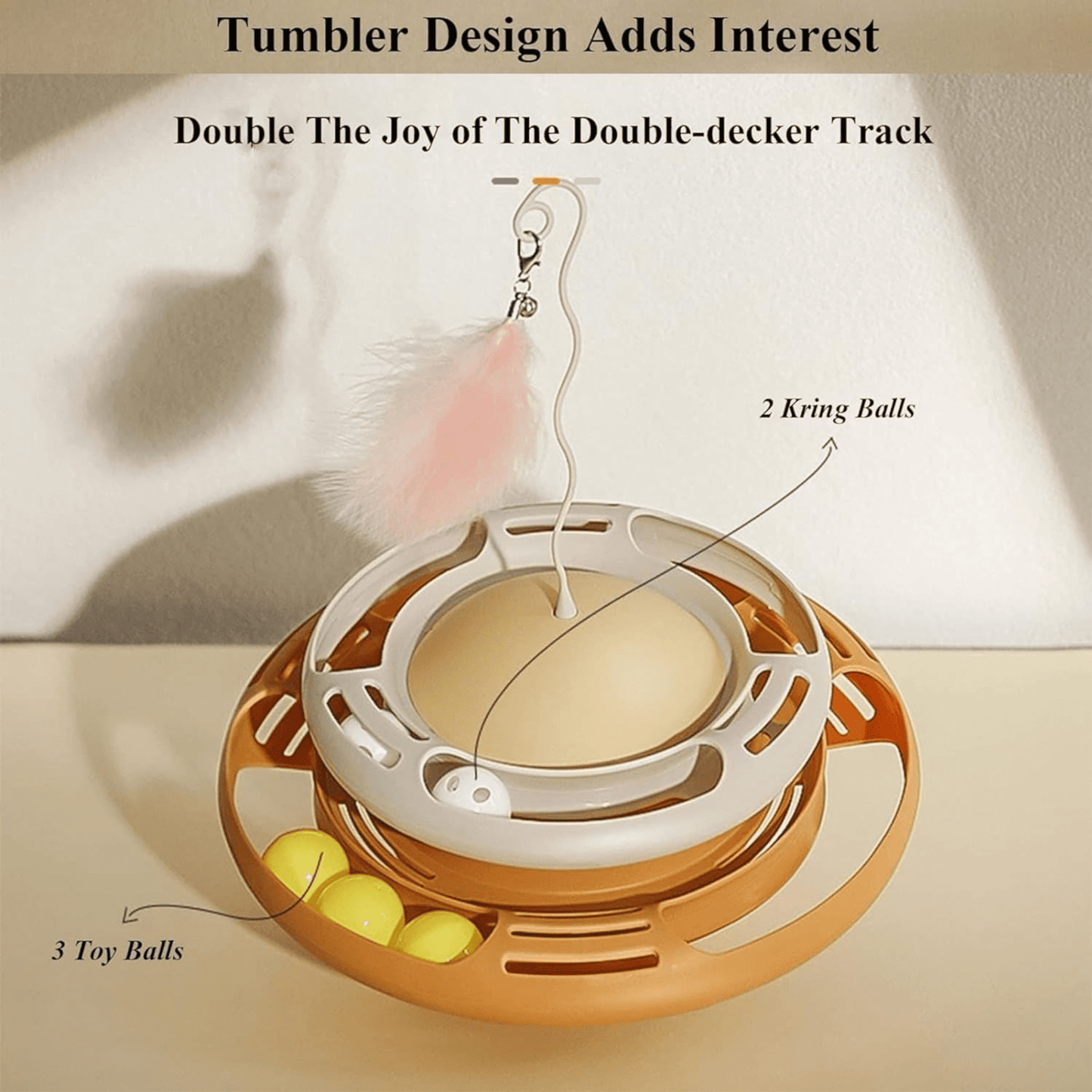 Interactive 3-Level Frenzy Tower Toy for Cats & Kittens