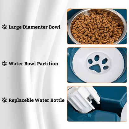 Cat Gravity Feeder Food & Water Bowl Set for Cats, Kittens, and Puppies