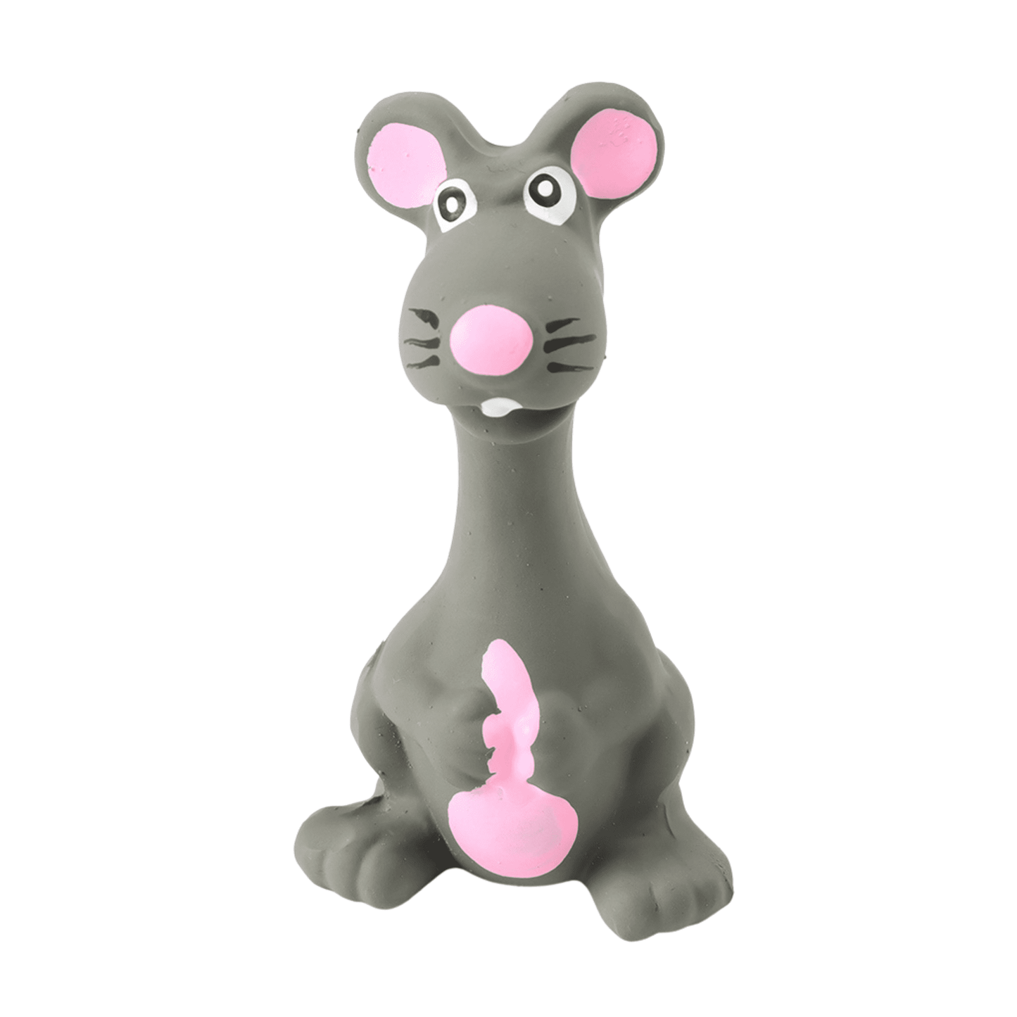 Latex Rubber Squeaky Dog Chew Toy - Grey Mouse