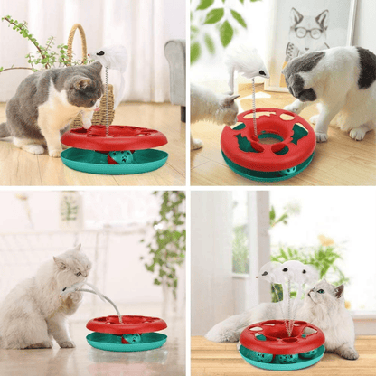 Cat Toy with Spinning Balls & Teaser for Cat & Kitten