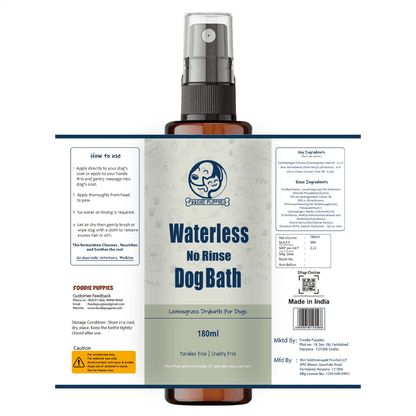 Lemongrass Waterless Drybath Spray for Dogs - 180ml