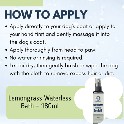 Lemongrass Waterless Drybath Spray for Dogs - 180ml