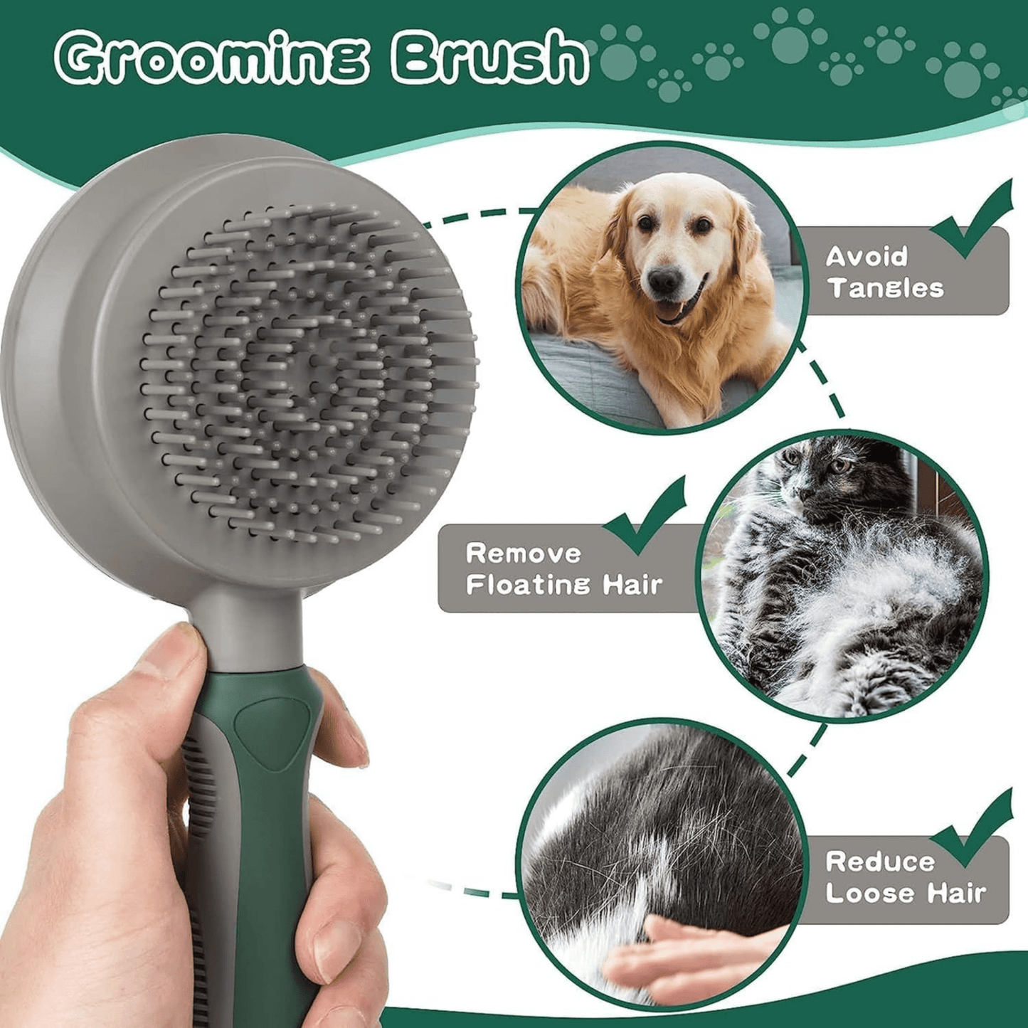 Self Cleaning Grooming Magic Duo Slicker for Dogs & Cats