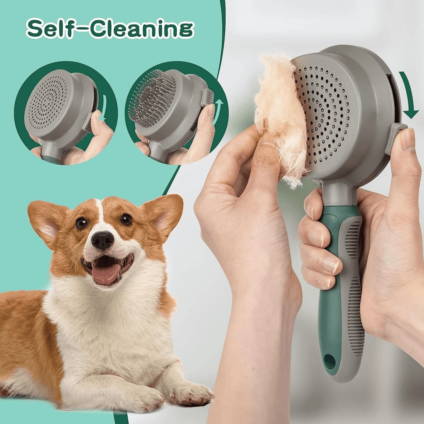 Self Cleaning Grooming Magic Duo Slicker for Dogs & Cats