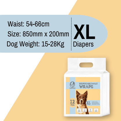 Disposable Dog Diapers for Male Dogs - Xtra-Large