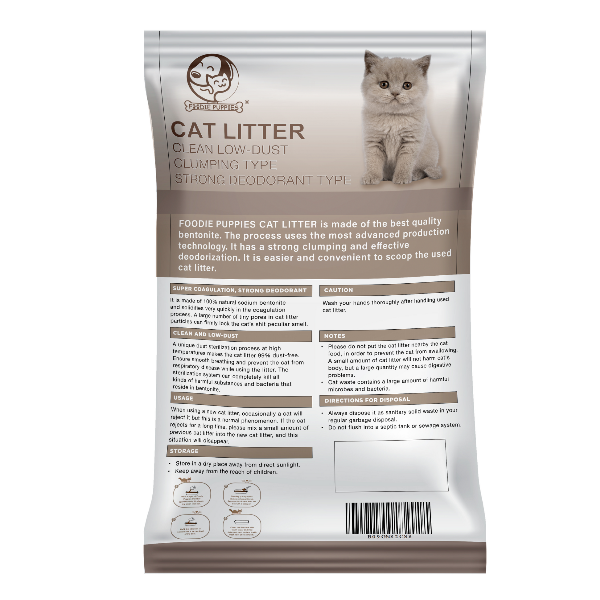 Lightweight cat litter