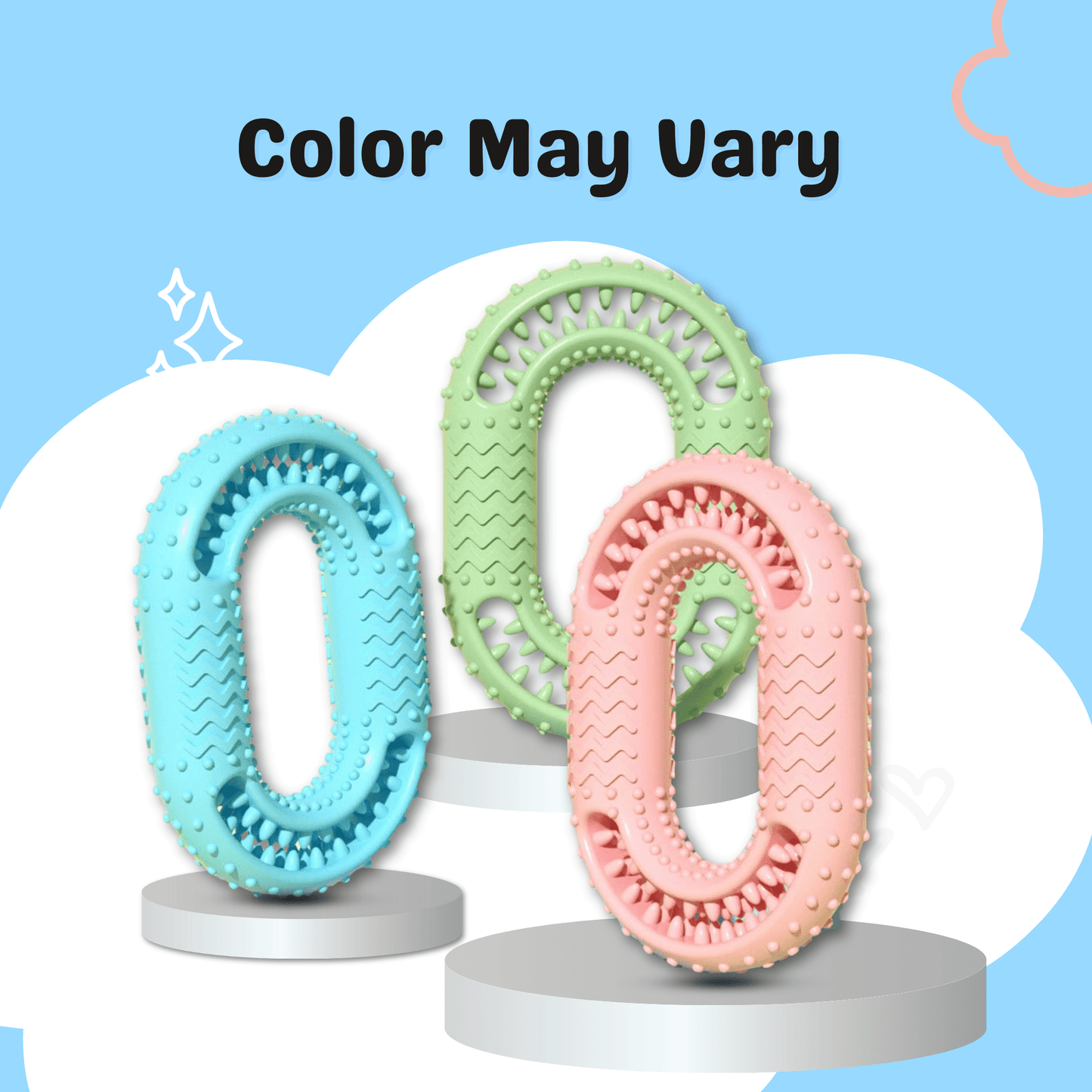 Rubber Dental Puppy Teething Chew Ring O-Ring Shape Toy - Orbit Ring Toy