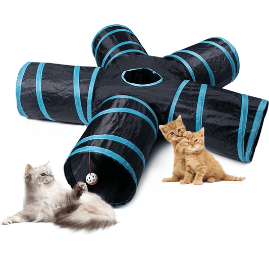 Foldable 5-Way Cat Straight Tunnel for Cats & Kittens