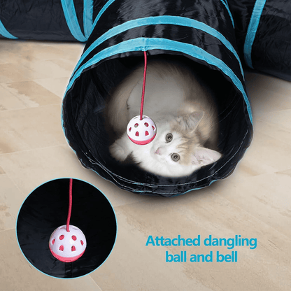 Foldable 5-Way Cat Straight Tunnel for Cats & Kittens