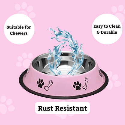 Steel water bowl for pets