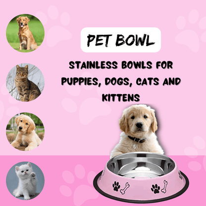 Durable steel cat bowl