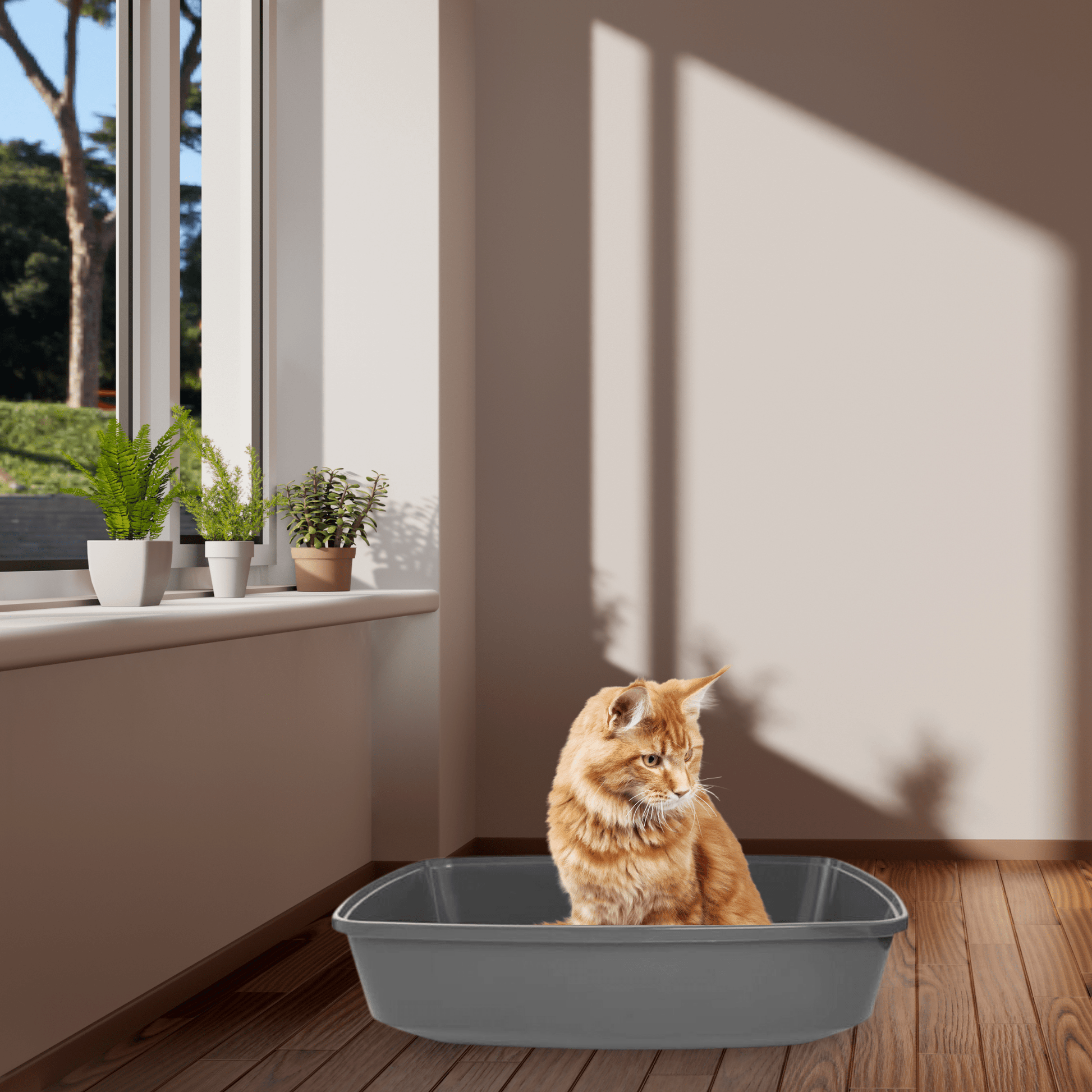 Odor control cat litter box