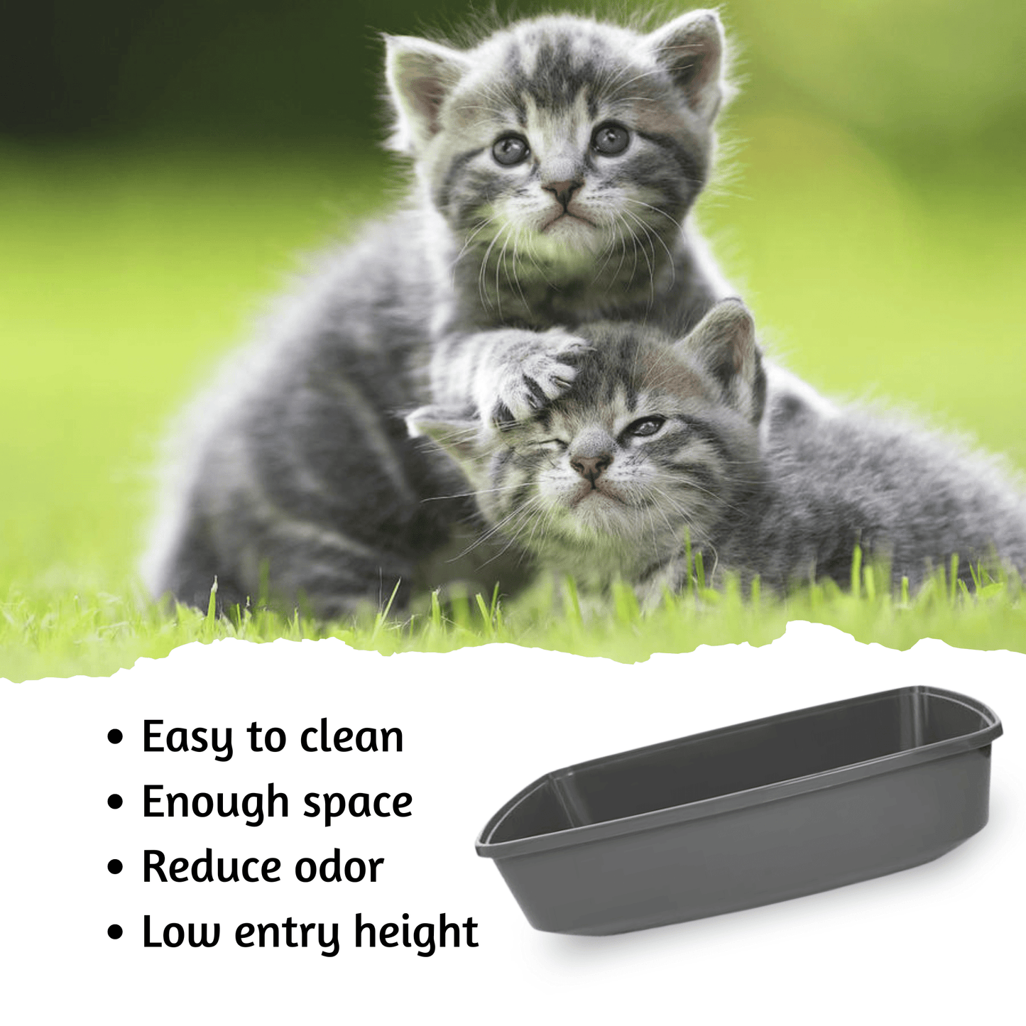 Open cat litter tray