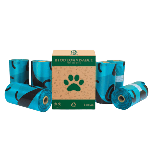 Biodegradable 6 Rolls, 90 Poop Bags for Dogs & Cats