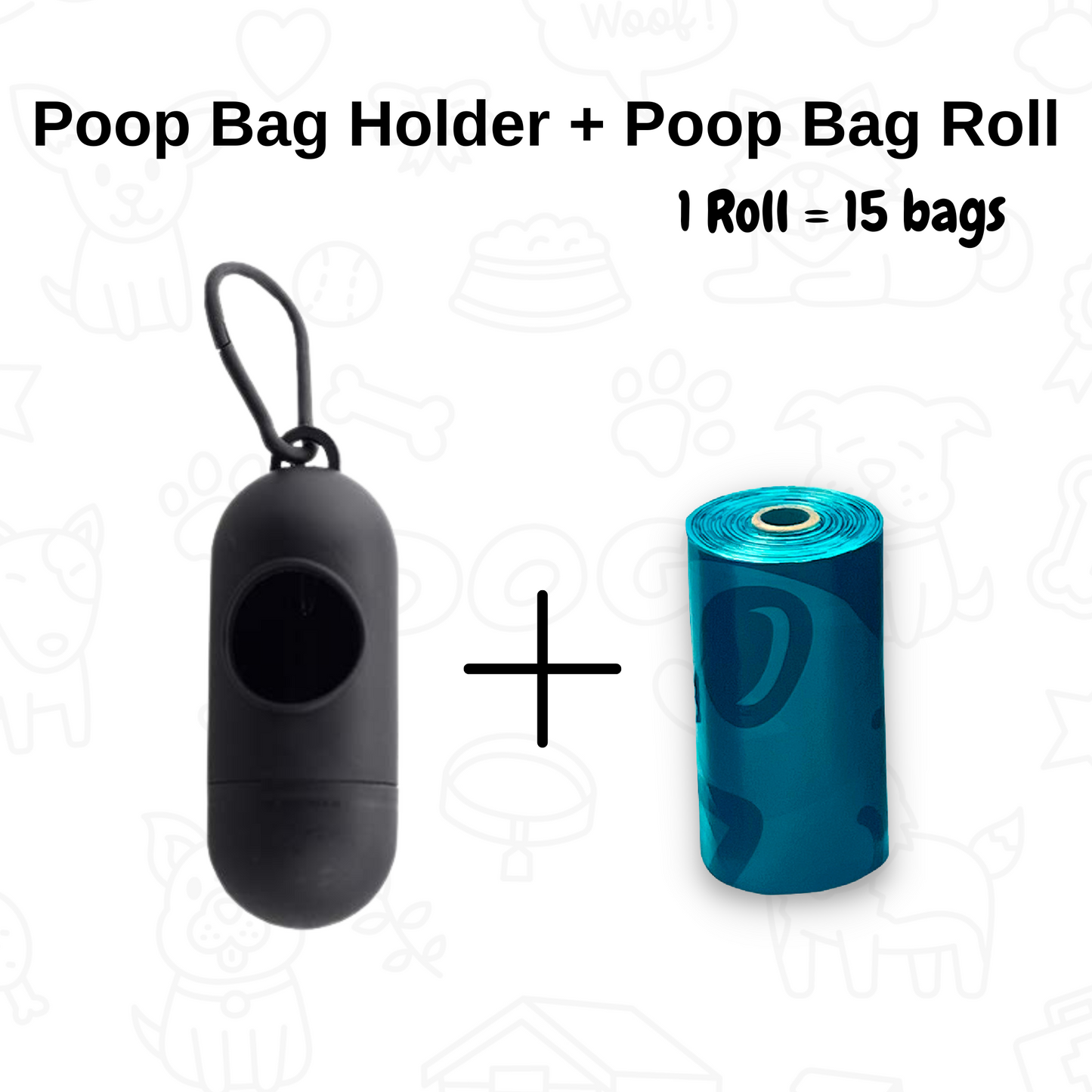 Poop Bag with Holder for Dogs & Cats - 9 Roll, 135 Bags