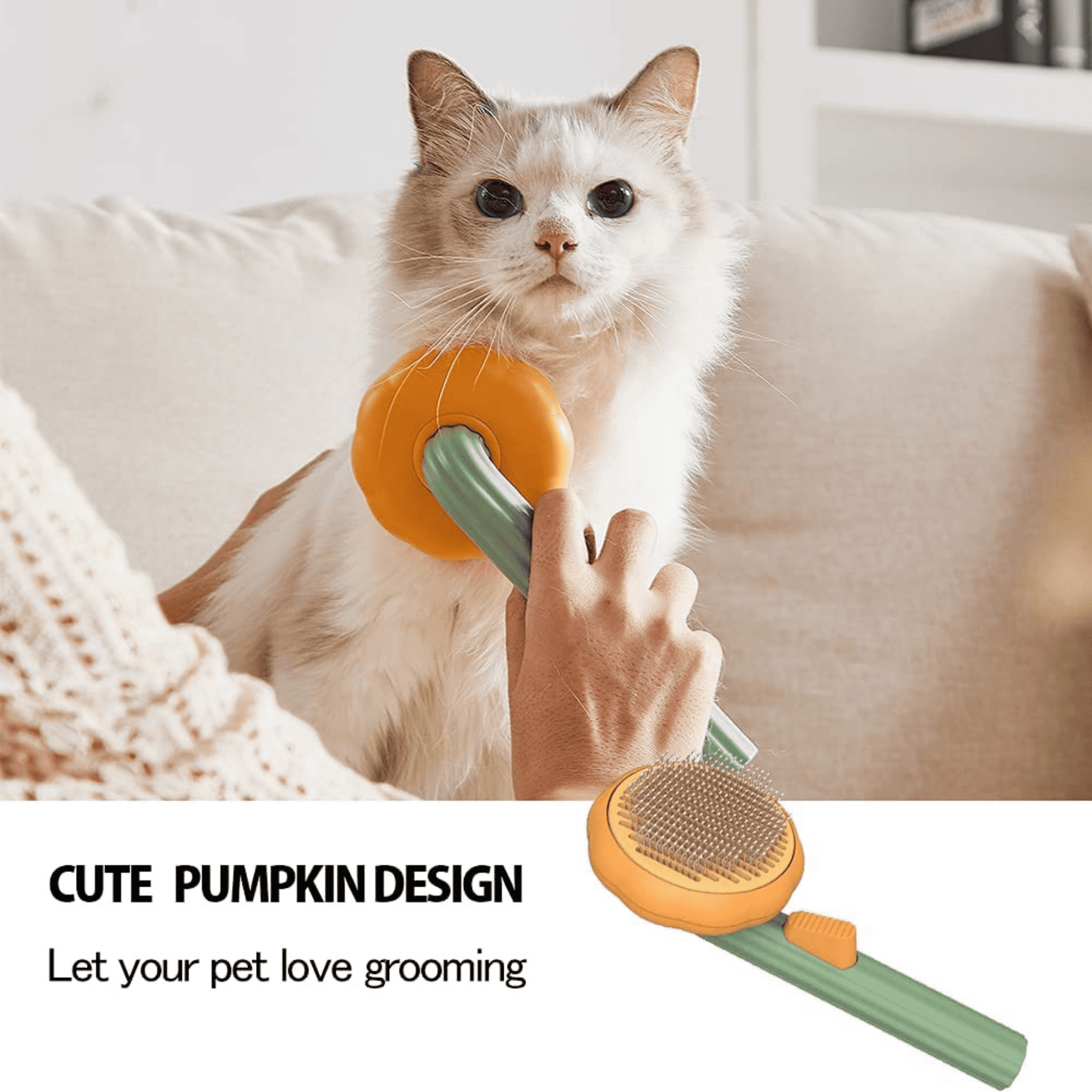 Pumpkin Slicker Brush for Puppies, Dogs, & Cats