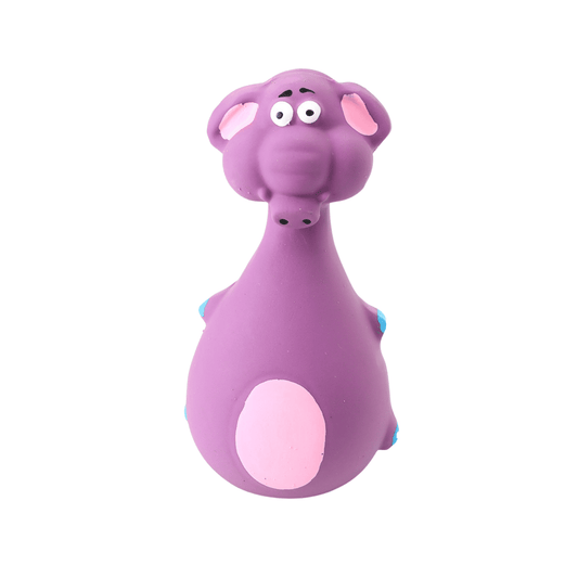 Latex Rubber Squeaky Dog Chew Toy - Purple Elephant