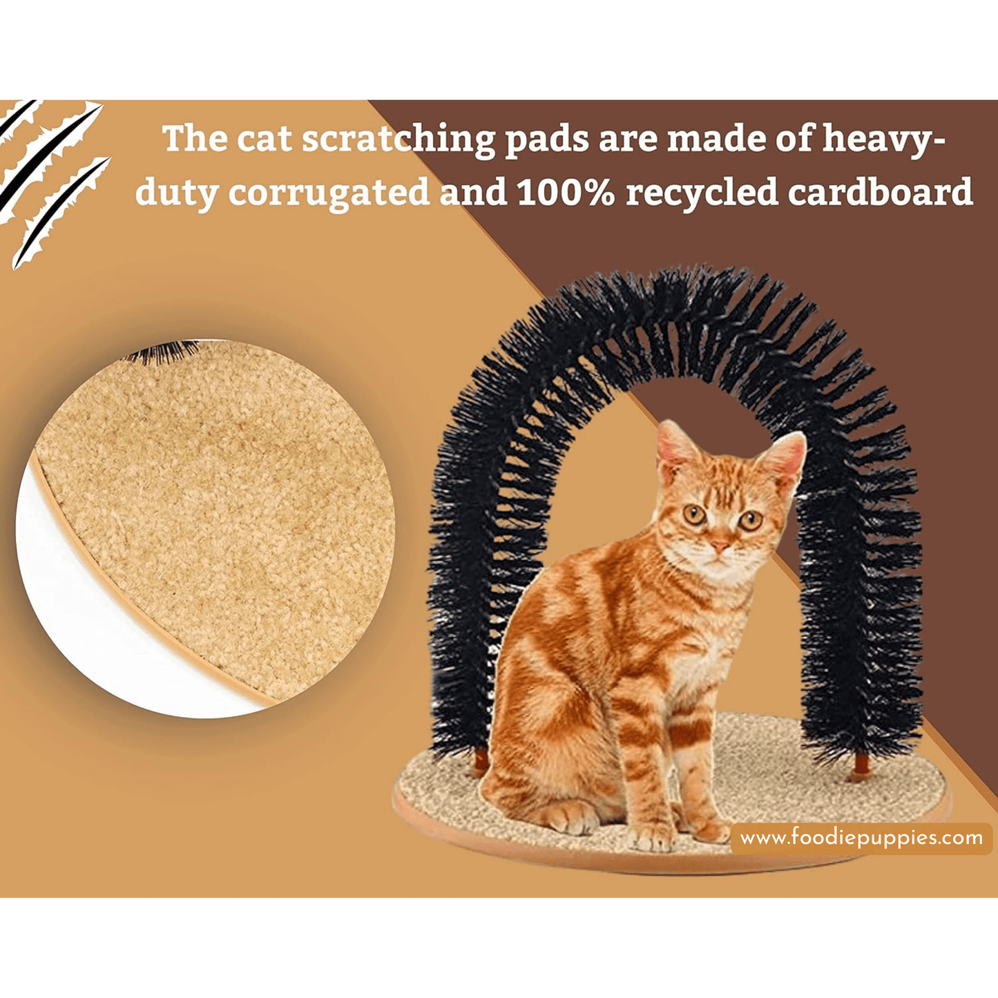 Self Grooming Cat Scratching Arch Bristle Ring Brush