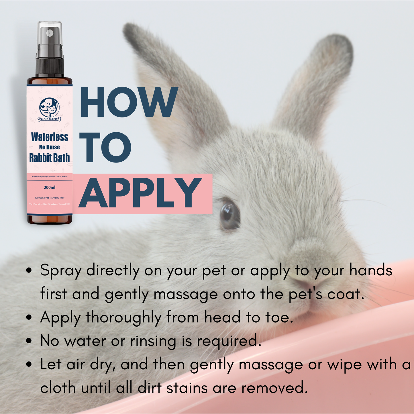 Mandarin Waterless Drybath Spray for Rabbits - 200ml