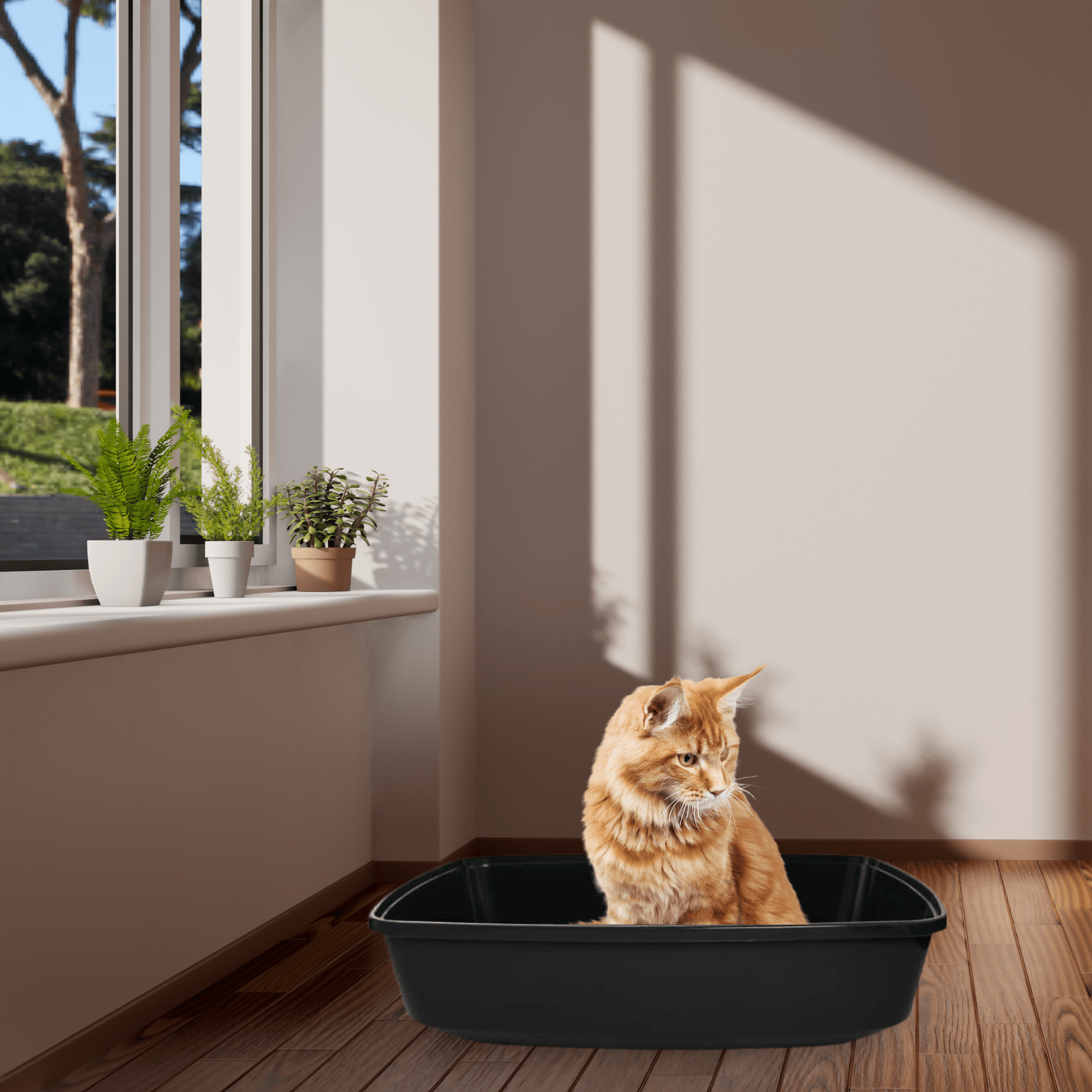 Odor control cat litter box