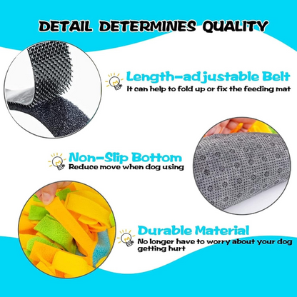 Large Rainbow Snuffle Mat | Dog Puzzle Toy Foraging Mat