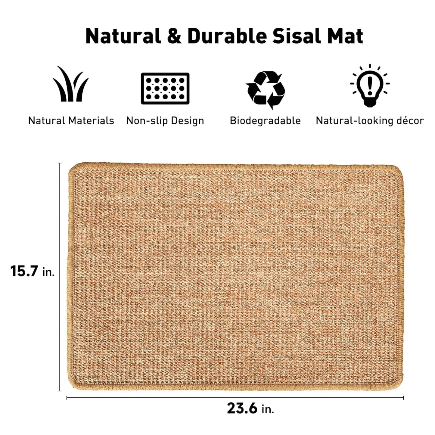 Non-slip sisal scratch mat