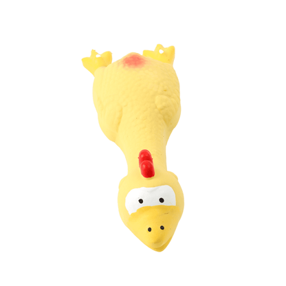 Latex Rubber Squeaky Dog Chew Toy - Yellow Hen