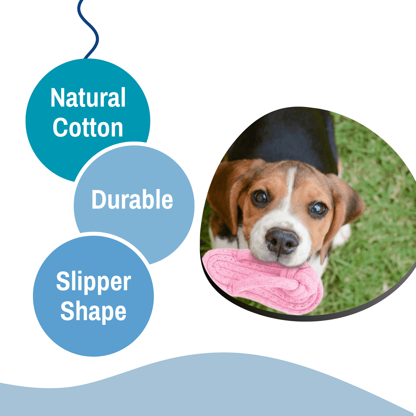 Durable Cotton Slipper Rope Chew Toy for Dogs & Puppies