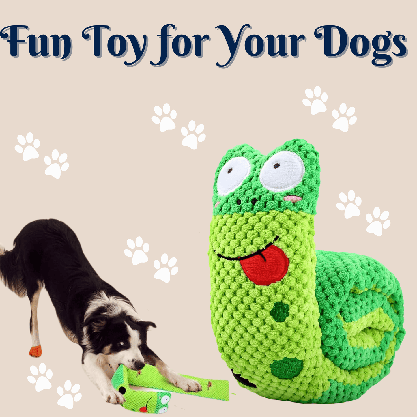 Snail Squeaky Plush Dog Toy for Small & Medium Dogs