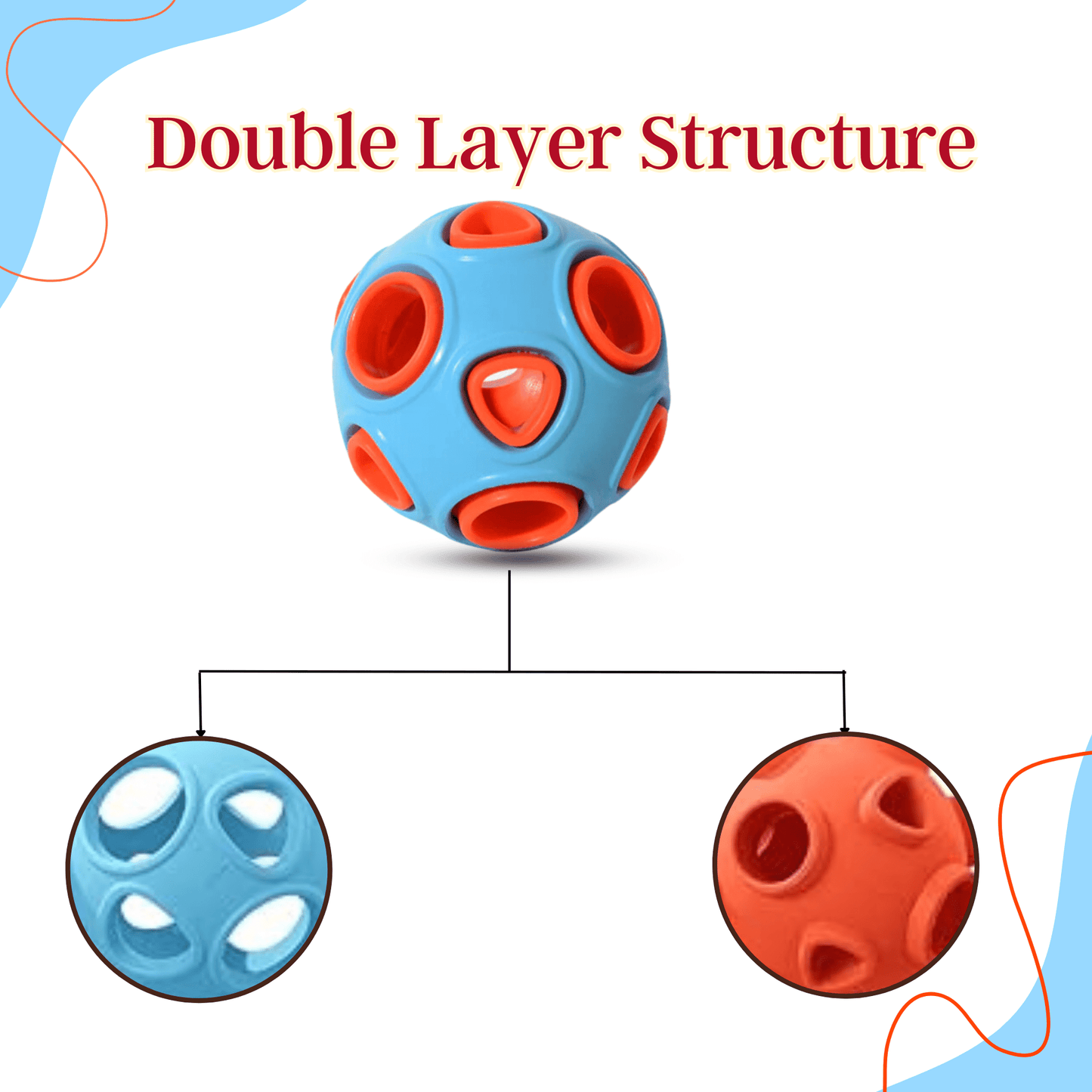 Dogs Interactive Double Layer Ball Chew Toy - (Space Ball)