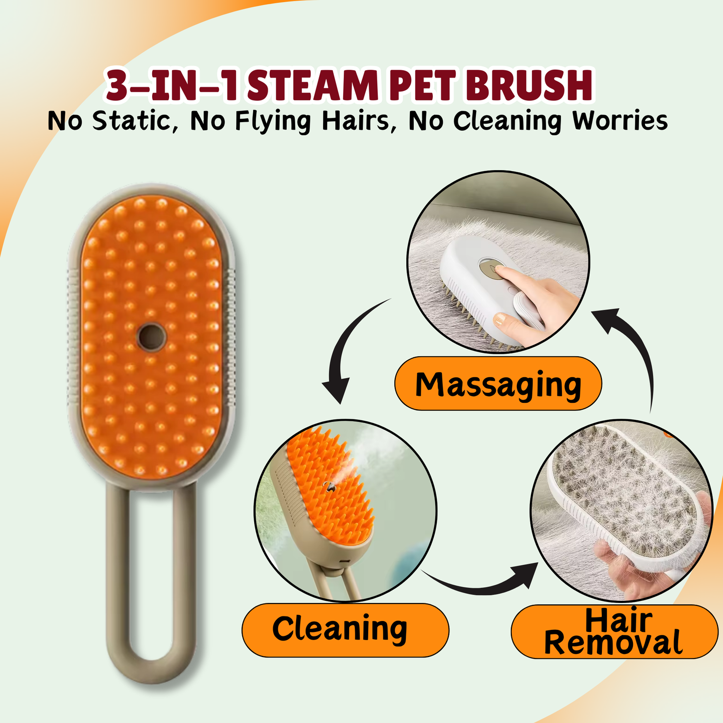 Dog hair removal brush