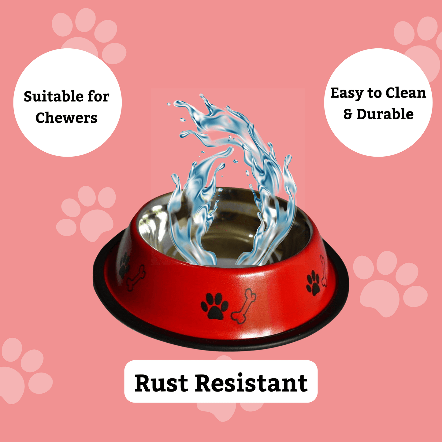 Durable steel cat bowl