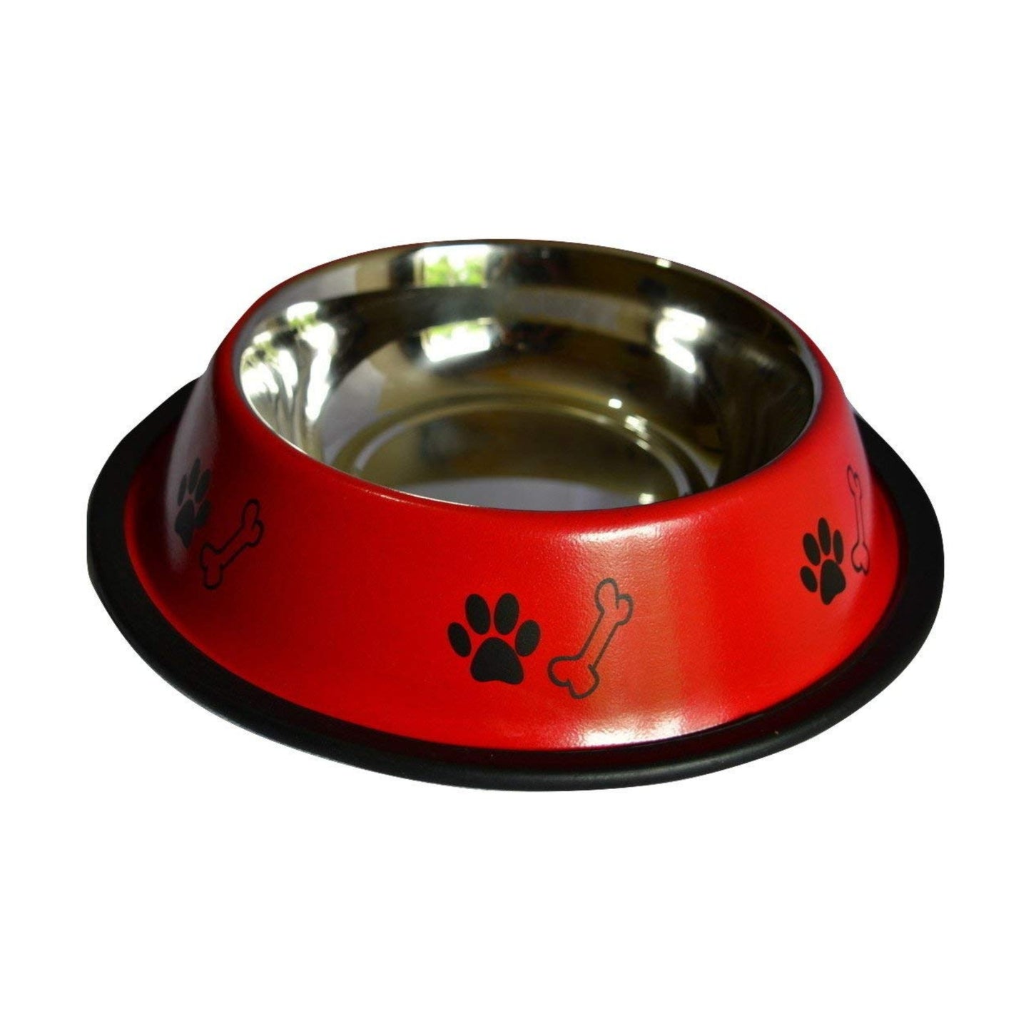 steel dog red bowl