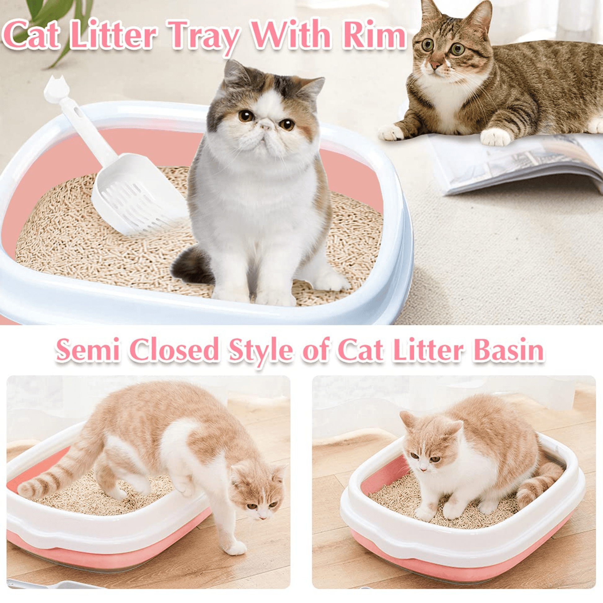 Cat litter box with scoop