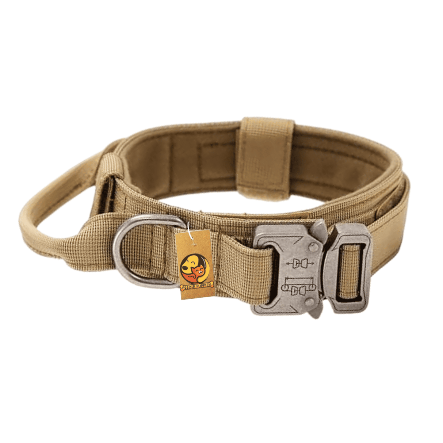 Adjustable Nylon Tactical Dog Collar - (Brown, Xtra-Large)