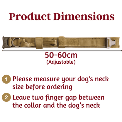 Adjustable Nylon Tactical Dog Collar - (Brown, Xtra-Large)