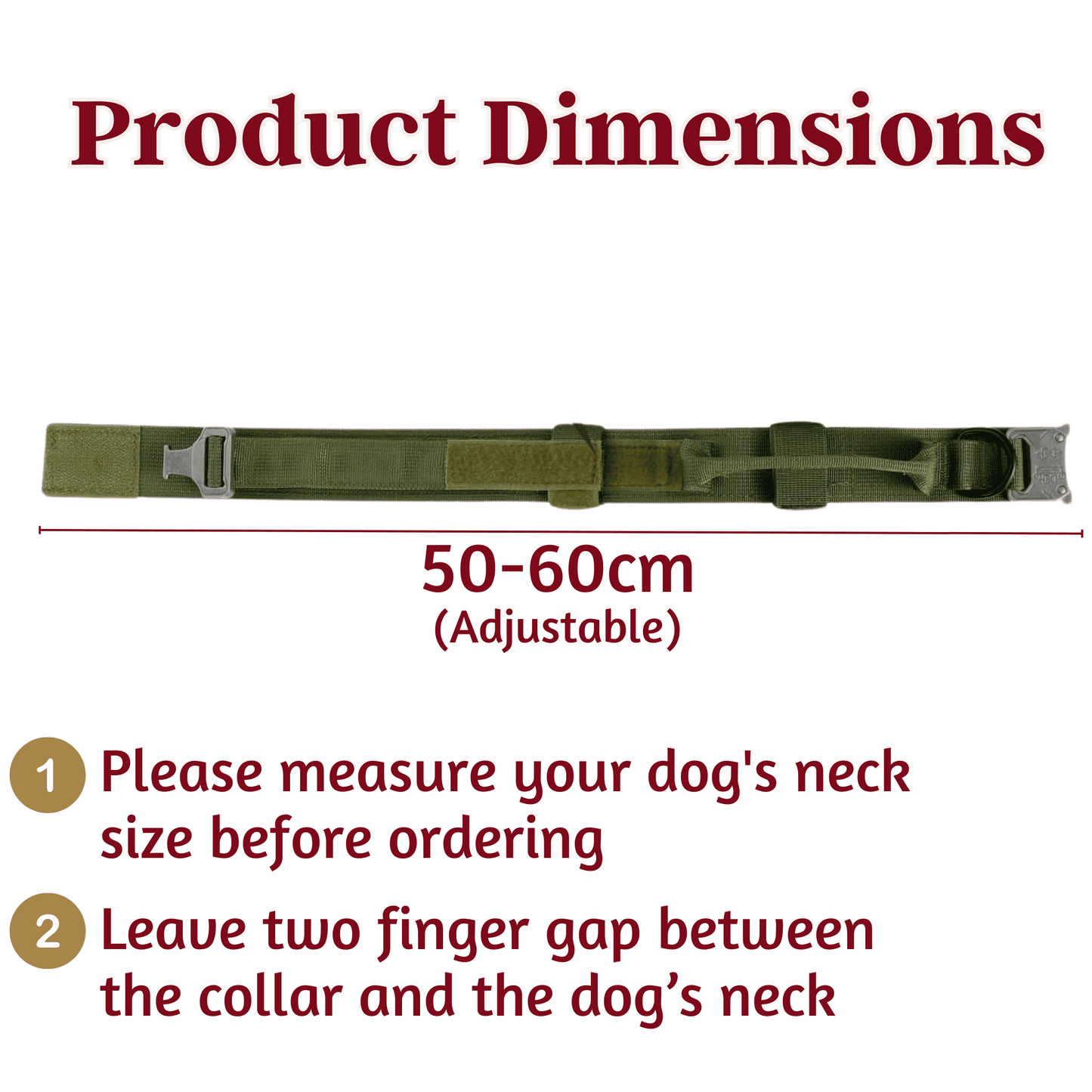 Adjustable Nylon Tactical Dog Collar - Green (Extra-Large)