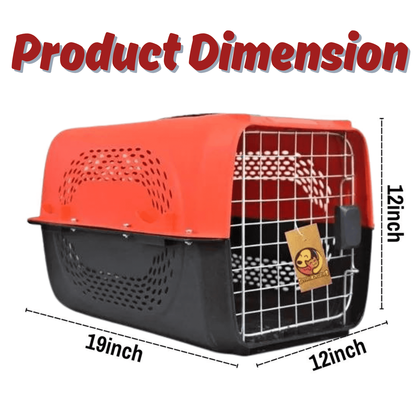 Portable Pet Travel Cage & Kennel House (Red)