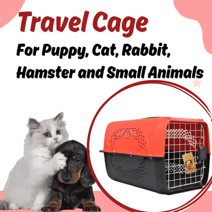 Portable Pet Travel Cage & Kennel House (Red)