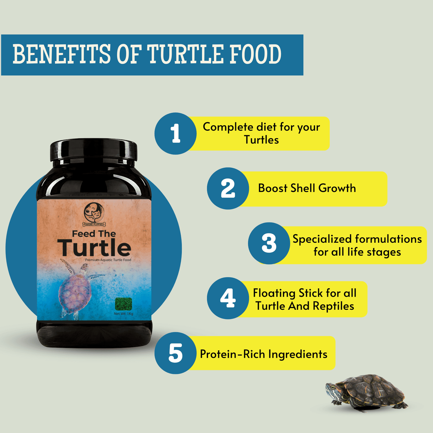 5Kg Turtle Food Pellet, Nutritional & Optimal Growth