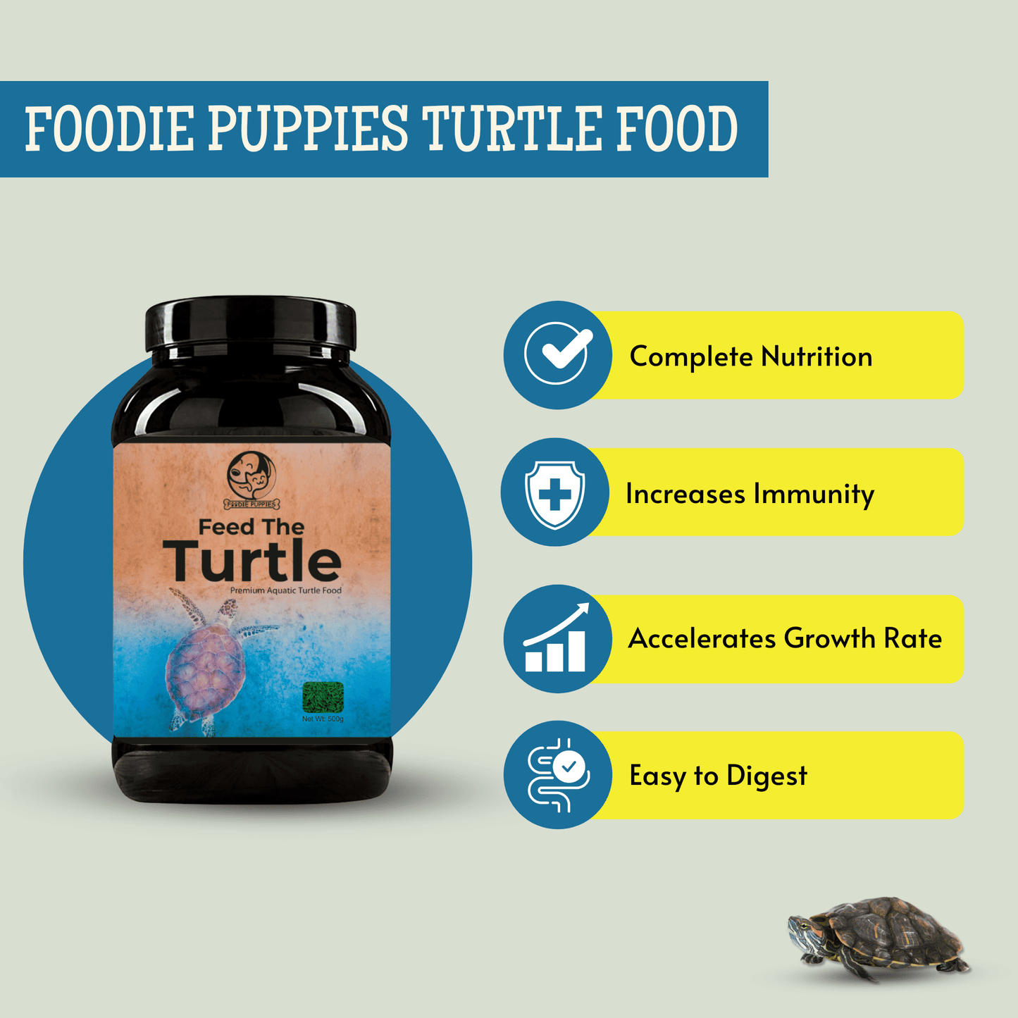 500g Turtle Food Pellet, Nutritional & Optimal Growth