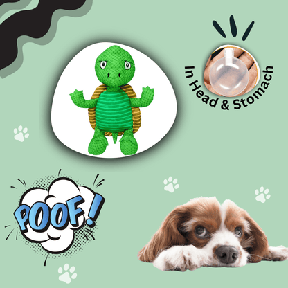 Turtle Squeaky Plush Dog Toy for Small & Medium Dogs