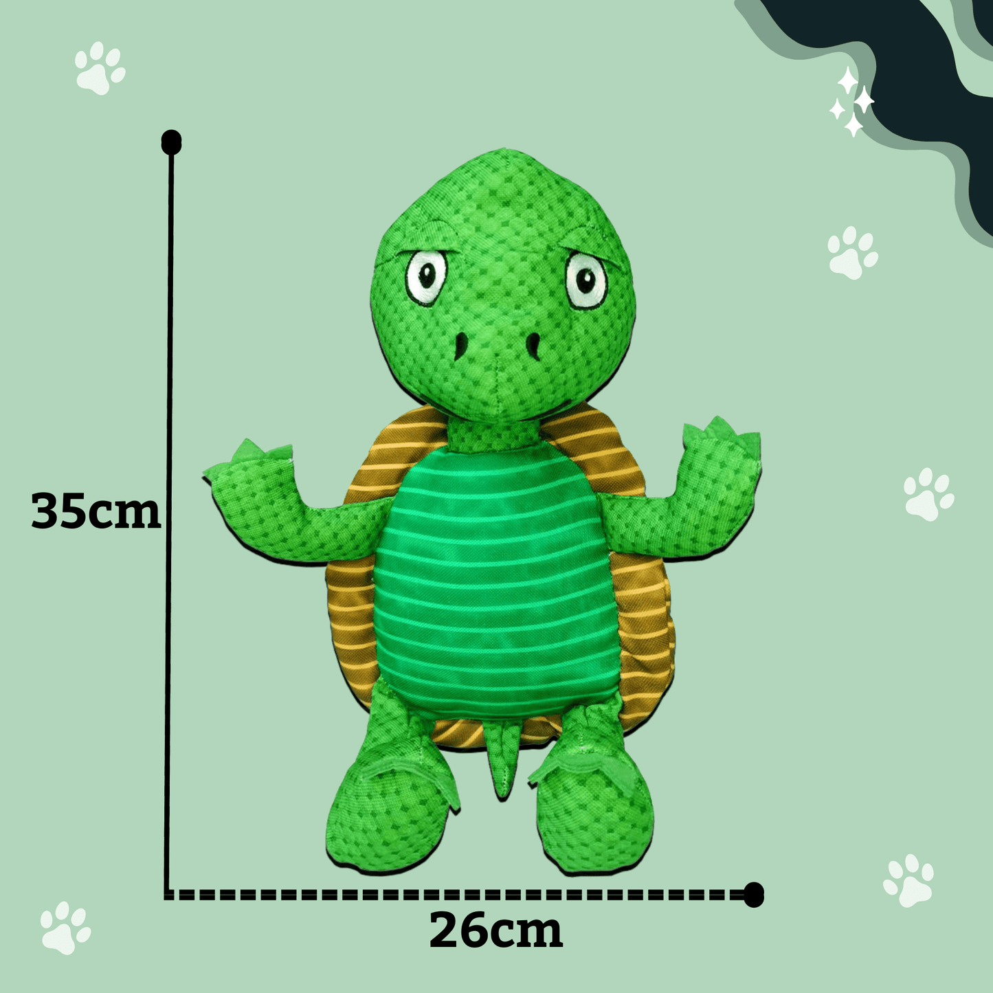 Turtle Squeaky Plush Dog Toy for Small & Medium Dogs