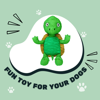 Turtle Squeaky Plush Dog Toy for Small & Medium Dogs