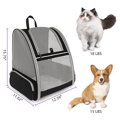 Pet Ventura Black Backpack for Small Dogs and Cats