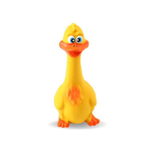 Latex Rubber Squeaky Dog Chew Toy - Yellow Duck