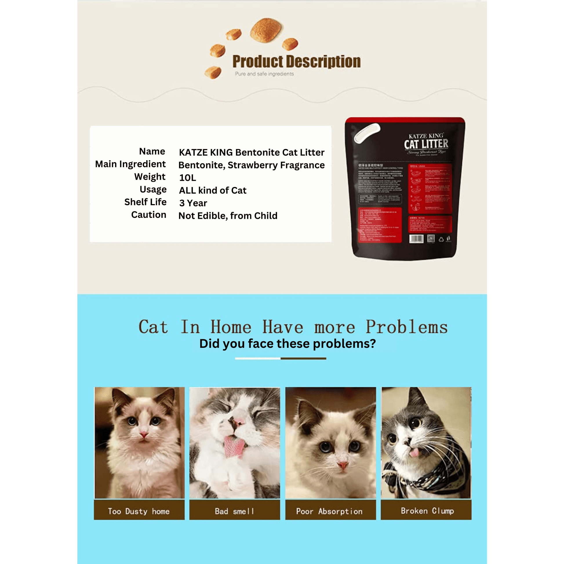 Odor control cat litter