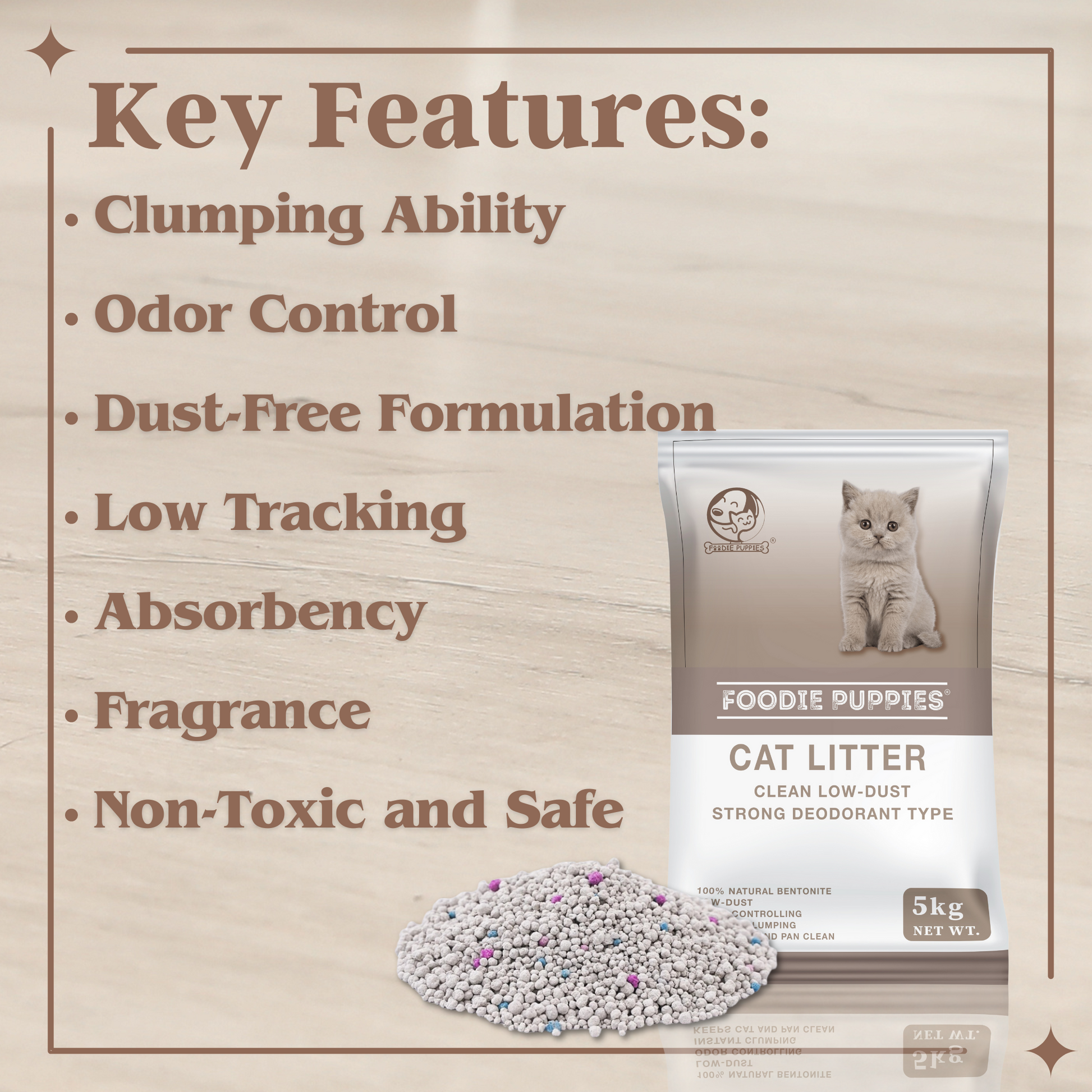 Odor control cat litter