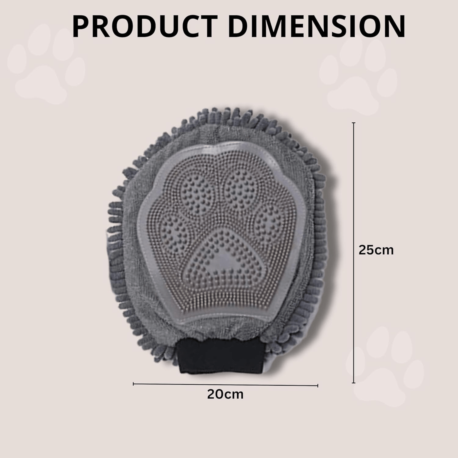 Soft bristles glove for dogs